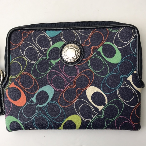 Coach Multicolor Logo Print Wristlet/Wallet - Picture 2 of 8